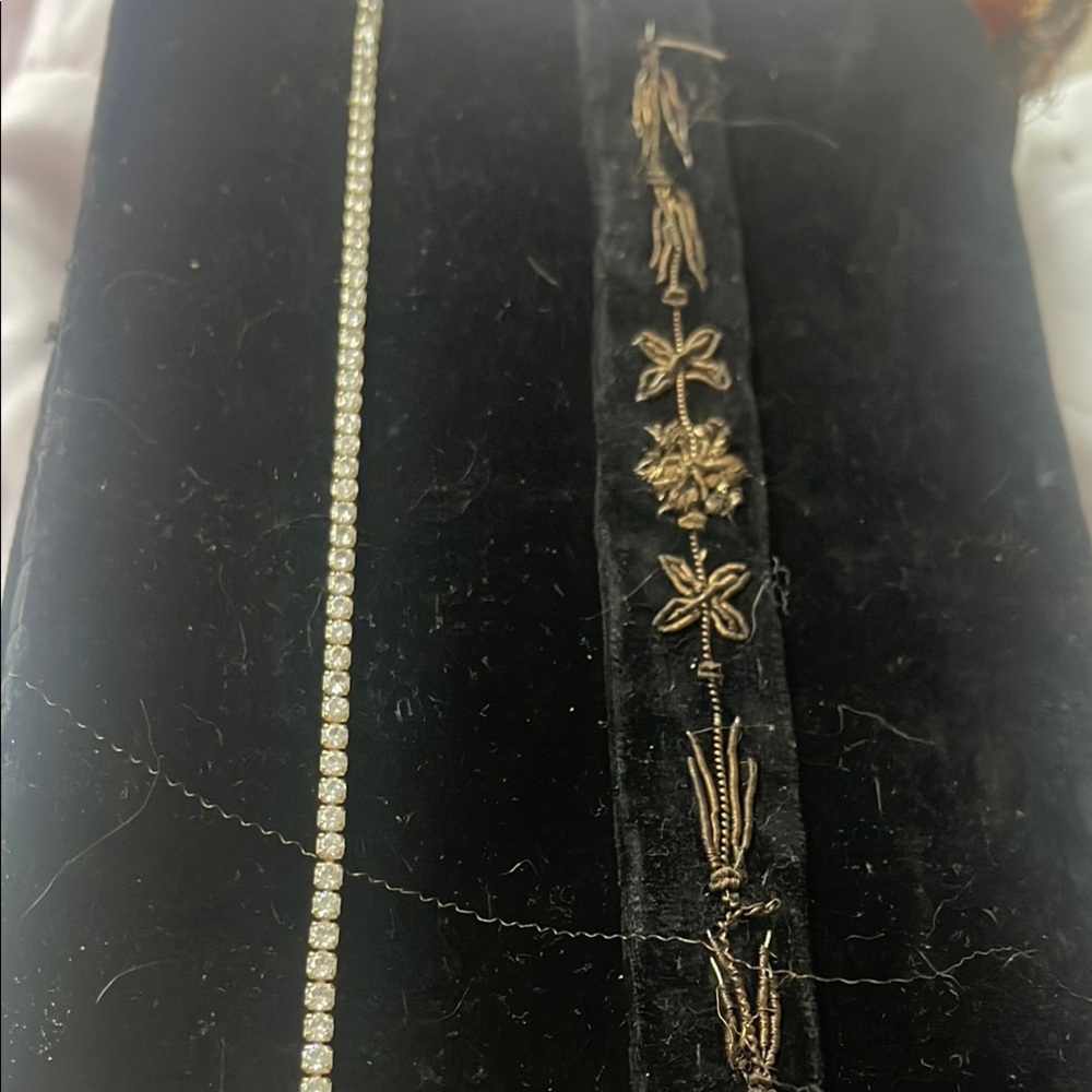 Tennis Bracelet Elegant Black and Gold Bracelet